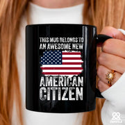 New American Citizen Coffee Ceramic Mug 11 oz Black - Panvola