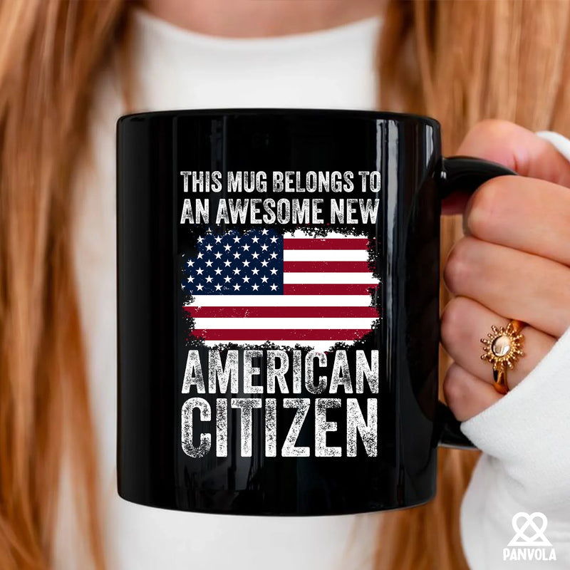 New American Citizen Coffee Ceramic Mug 11 oz Black - Panvola