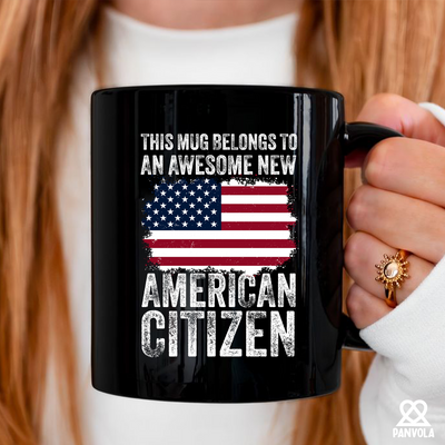 New American Citizen Coffee Ceramic Mug 11 oz Black