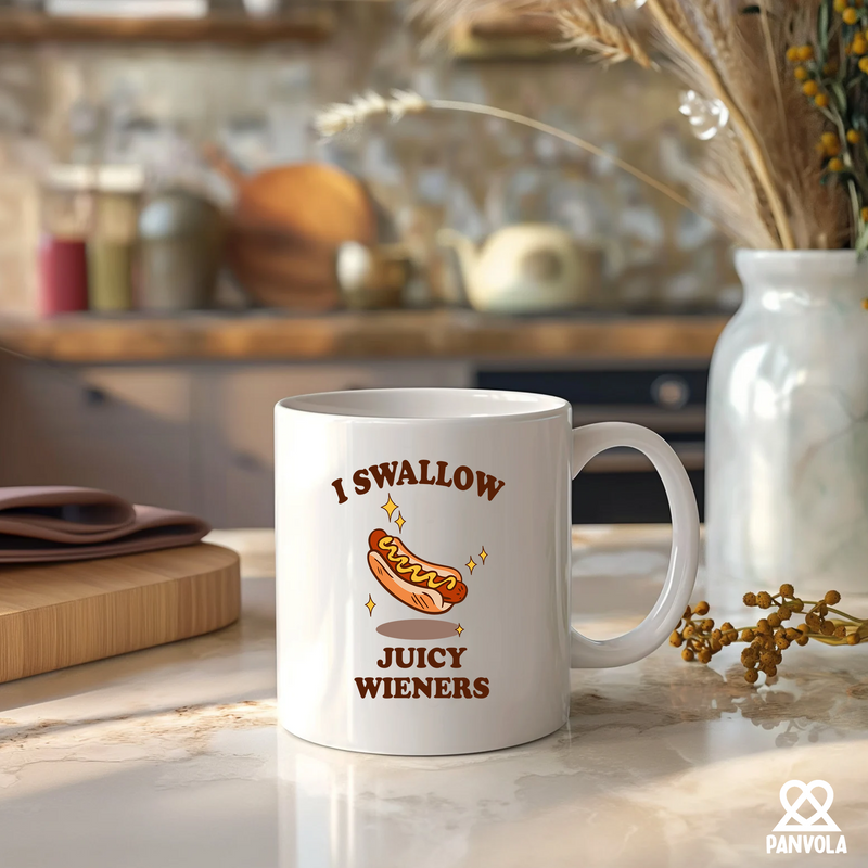 I Swallow Juicy Wieners  Ceramic Mug 11 oz White