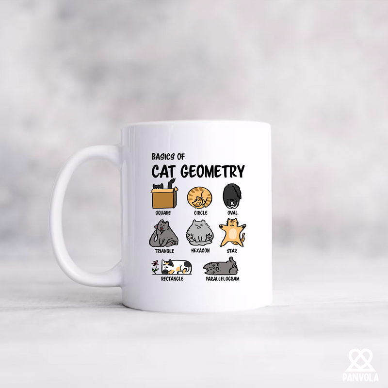 Basics Of Cat Geometry Ceramic Mug 11 oz White