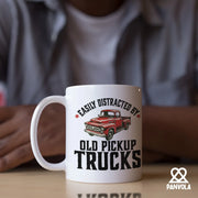 Easily Distracted by Old Pickup Truck Ceramic Mug 11 oz White - Panvola