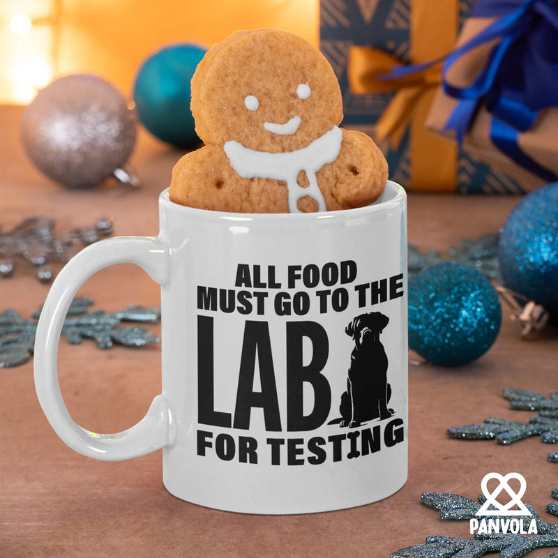 All Food Must Go To The Lab For Testing Labradoodle Ceramic Mug 11 oz White - Panvola