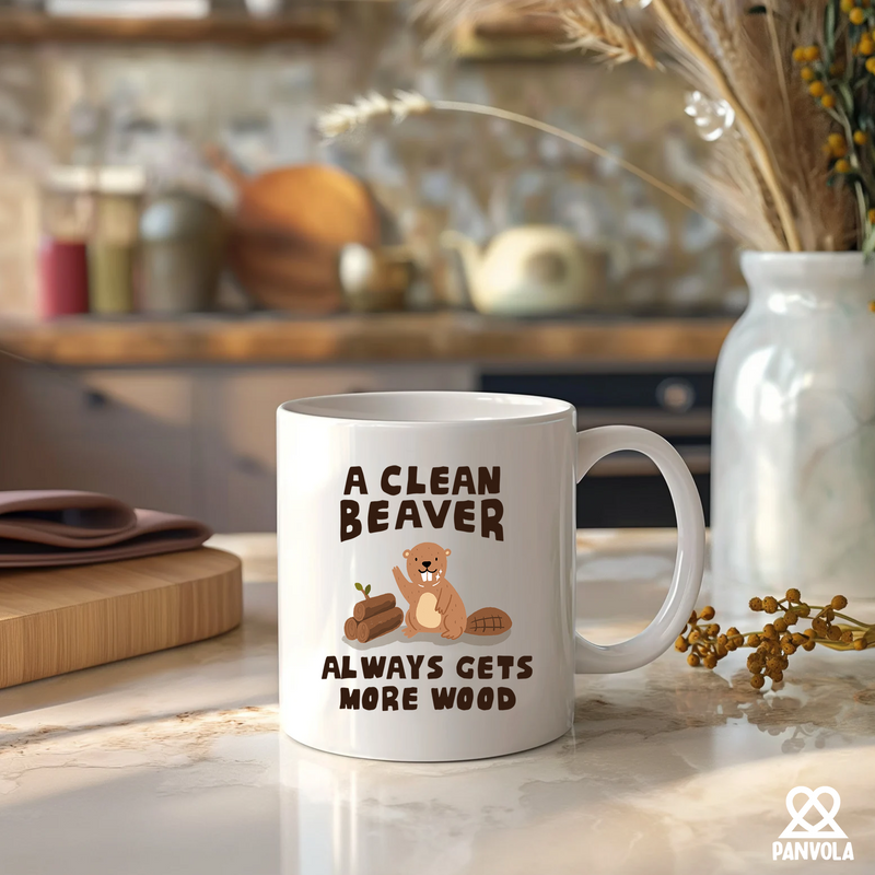 A Clean Beaver Always Gets More Wood Ceramic Mug 11 oz White