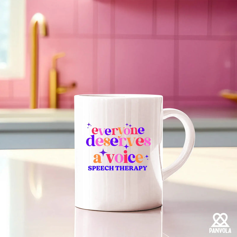 Everybody Deserve A Voice Speech Therapy Ceramic Mug 11 oz White - Panvola