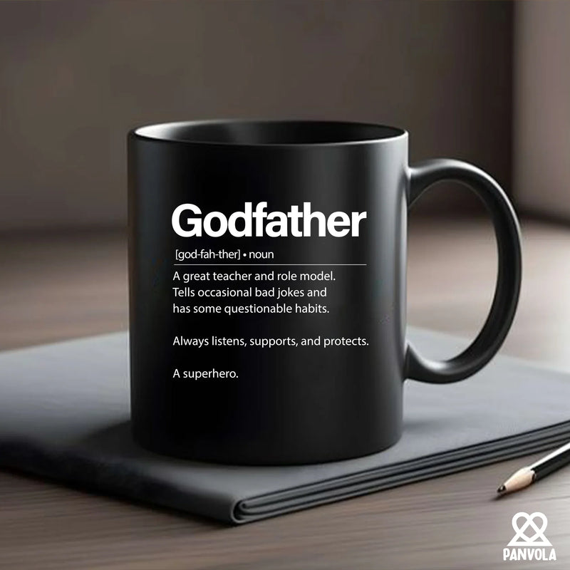 Godfather Definition Ceramic Mug 11 oz Black - Panvola
