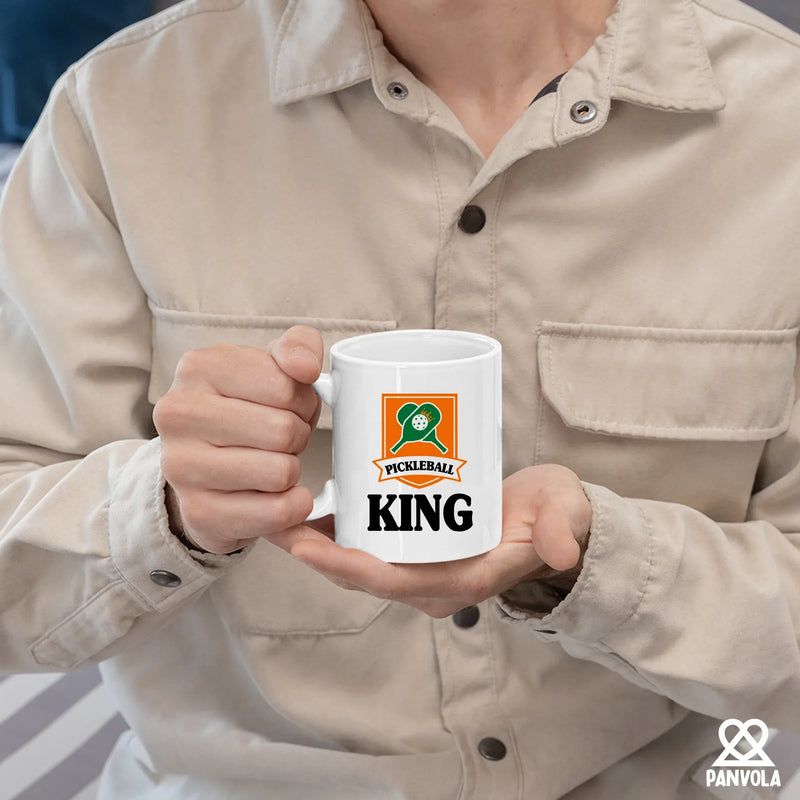Pickleball King Ceramic Mug 11 oz White - Panvola
