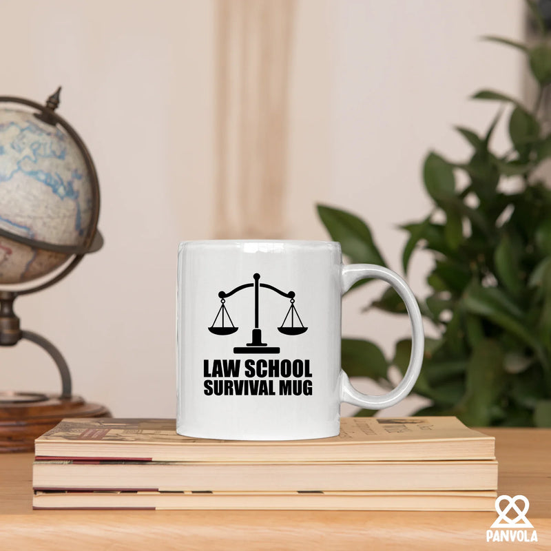 Law School Survival Mug Future Lawyer Gifts Ceramic Mug 11oz White - Panvola