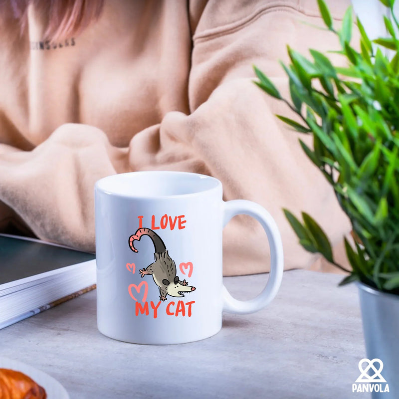 I Love My Cat Ceramic Mug 11 oz White - Panvola