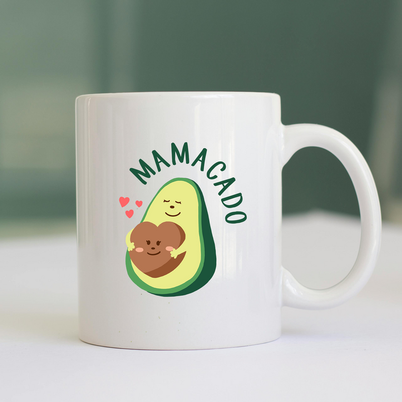 Mamacado Ceramic Mug 11 oz White