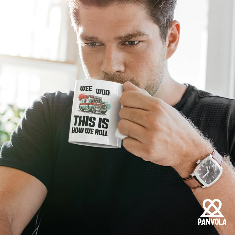 Wee Woo This Is How We Roll Ceramic Mug 11 oz White, image 4 of 5