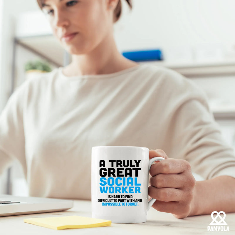 A Truly Great Social Worker Is Hard To Find Ceramic Mug 11 oz White - Panvola