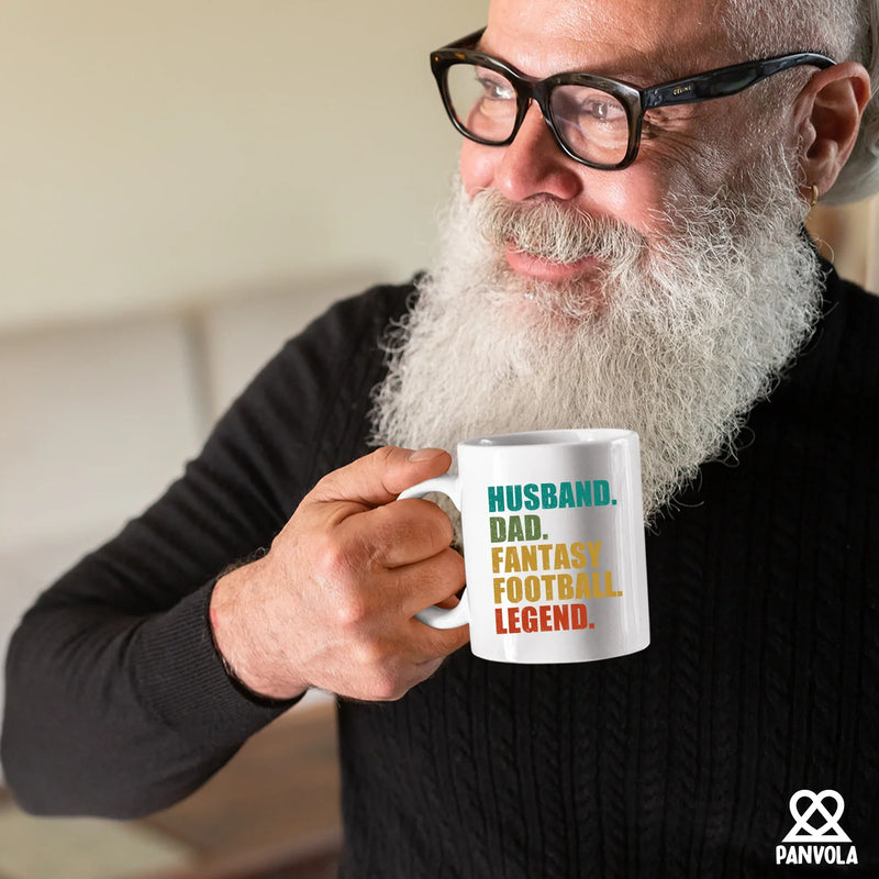 Husband Dad Fantasy Football Legend Ceramic Mug 11 oz White - Panvola
