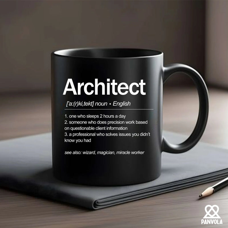 Architect Definition Ceramic Mug 11 oz Black - Panvola