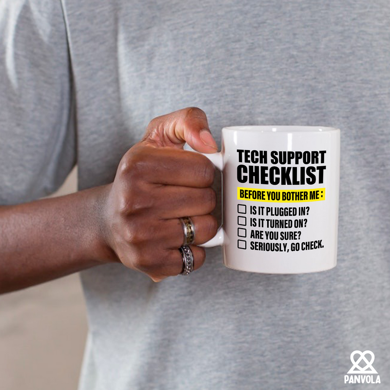 Tech Support Checklist Ceramic Mug 11 oz White
