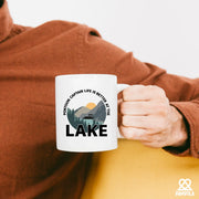 Pontoon Captain Life Is Better At The Lake Ceramic Mug 11 oz White - Panvola