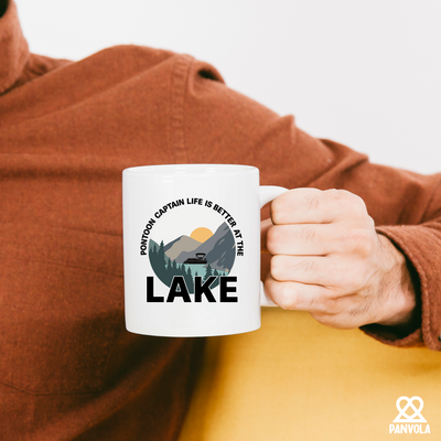 Pontoon Captain Life Is Better At The Lake Ceramic Mug 11 oz White