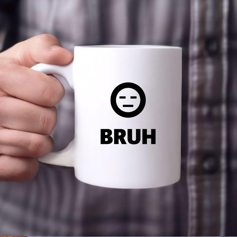 Bruh Ceramic Mug 11 oz White