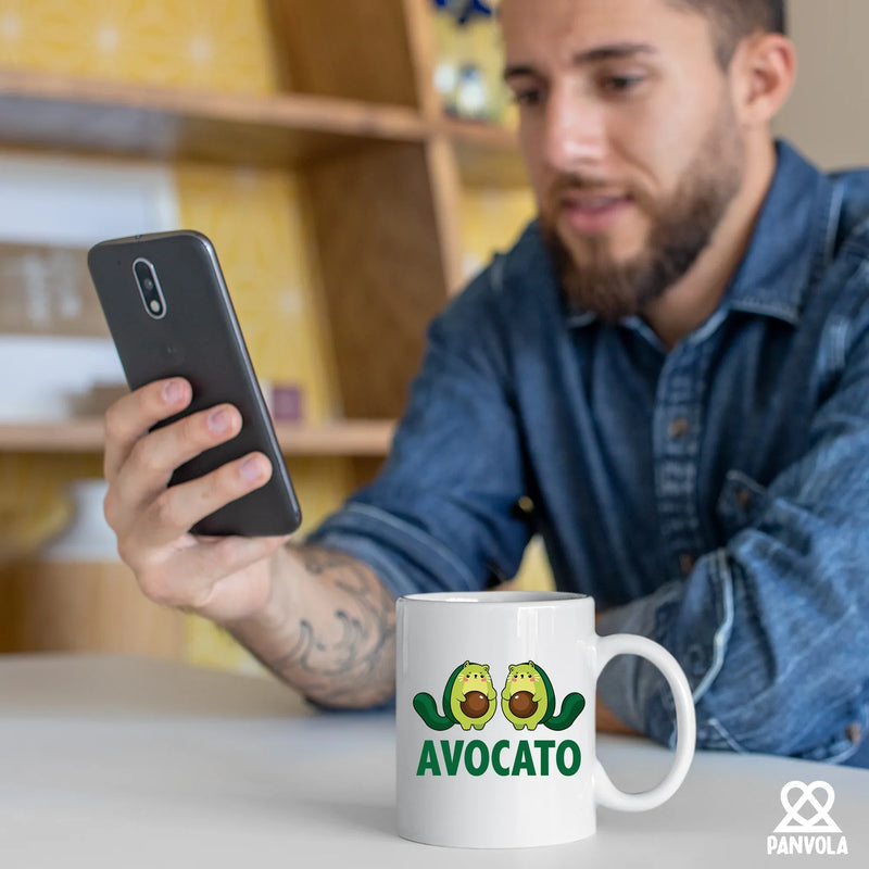 Avocato Ceramic Mug 11 oz White - Panvola