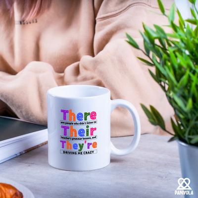 There Their They're English Ceramic Mug 11 oz White