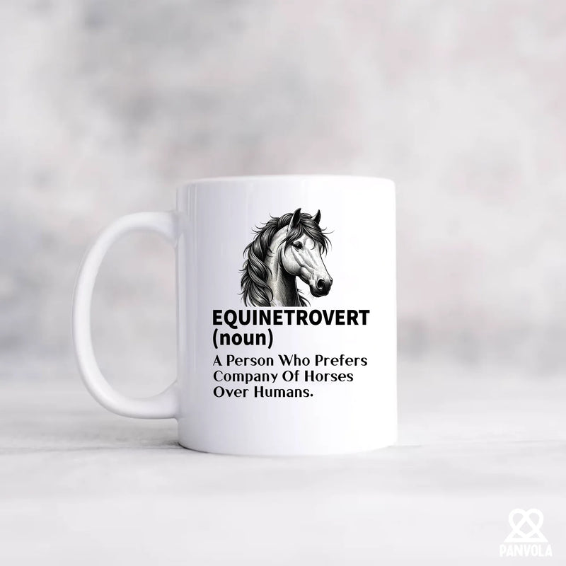 Equinetrovert Definition Ceramic Mug 11 oz White - Panvola