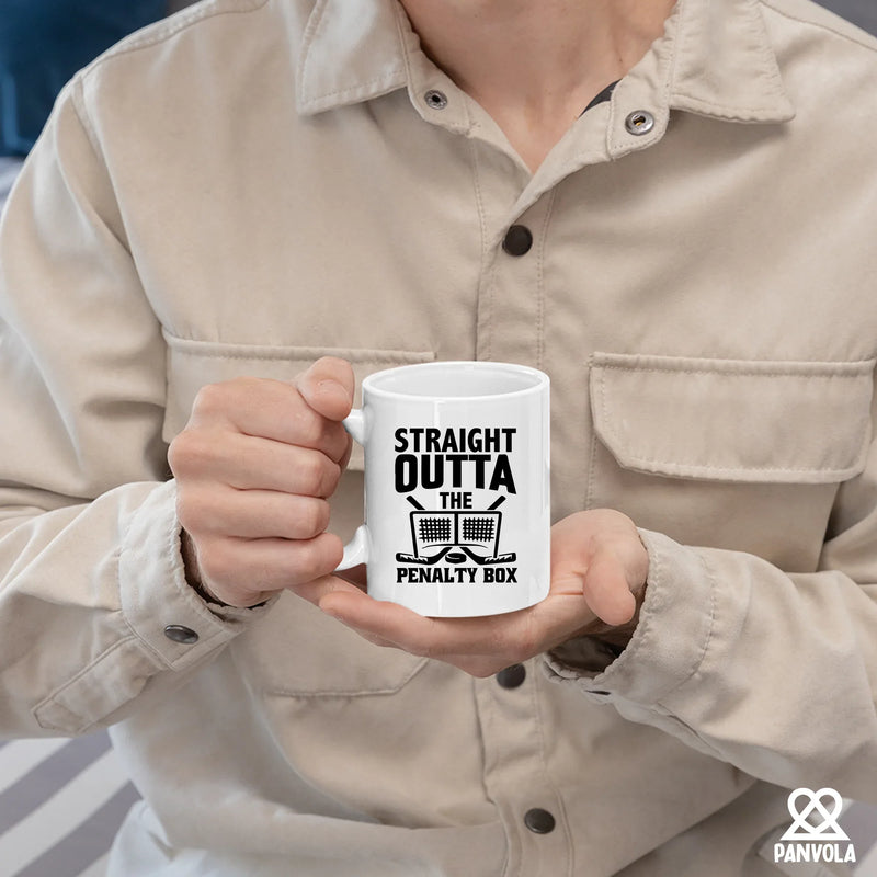 Straight Outta The Penalty Box Ceramic Mug 11 oz White - Panvola