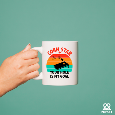 Corn Star Your Hole Is My Goal Ceramic Mug 11 oz White