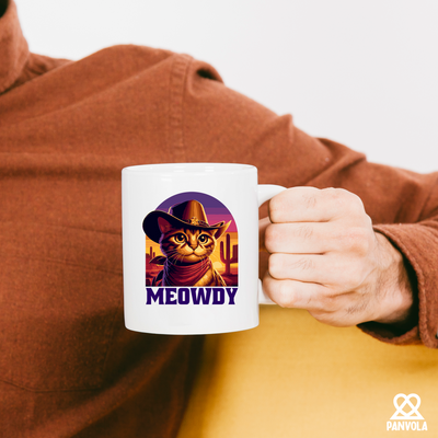 Meowdy Ceramic Mug 11 oz White