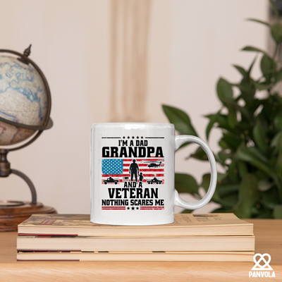 I'm A Dad Grandpa And Veteran Nothing Scares Me Ceramic Mug 11 oz White