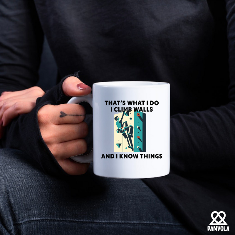 I Climb Walls And I Know Things Ceramic Mug 11 oz White