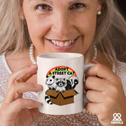 Adopt A Street Cat Ceramic Mug 11 oz White - Panvola