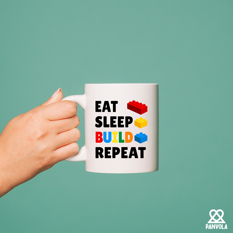 Eat Sleep Build Repeat Ceramic Mug 11 oz White