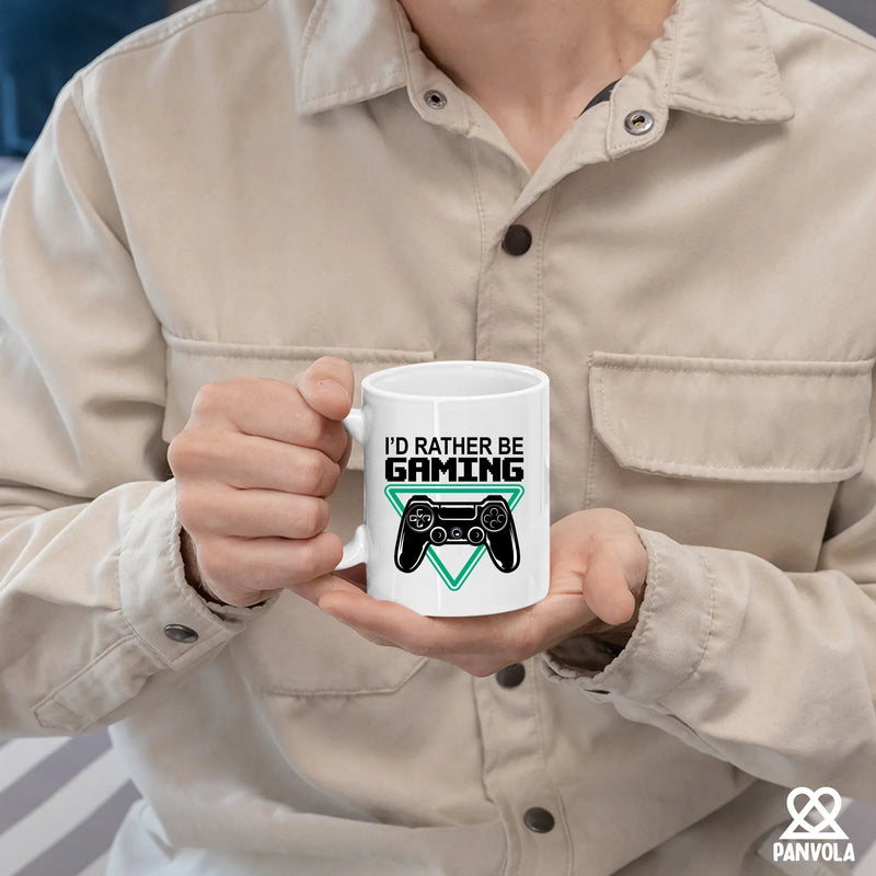 I’d Rather Be Gaming Ceramic Mug 11 oz White - Panvola
