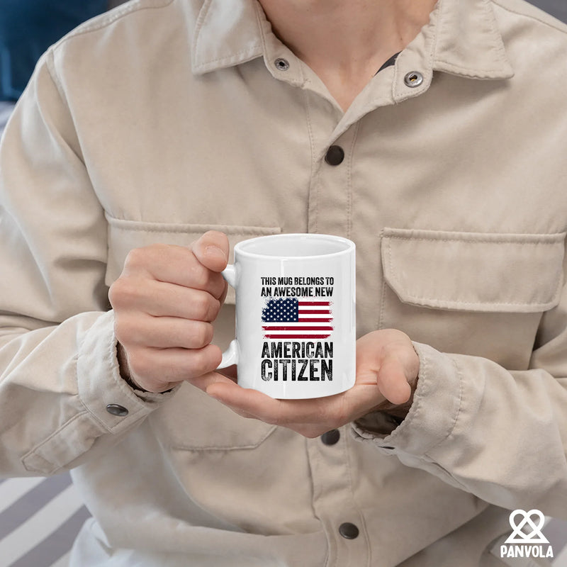 This Mug Belongs To An Awesome New American Citizen Coffee Mug 11 oz White - Panvola