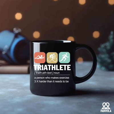 Triathlete Definition Ceramic Mug 11 oz Black