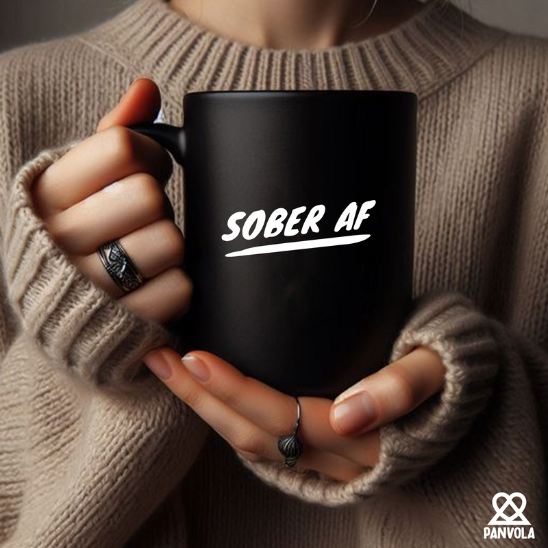 Sober AF Ceramic Mug 11 oz Black