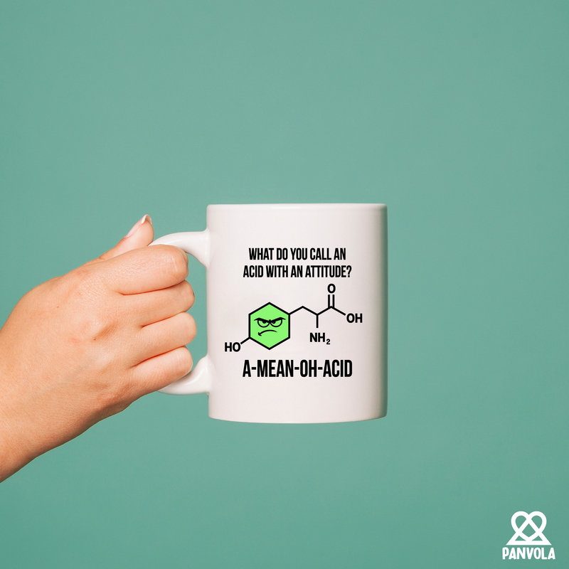 What Do You Call An Acid With An Attitude? A-Mean-Oh-Acid Ceramic Mug 11 oz White