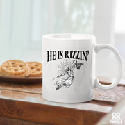 He Is Rizzin' Ceramic Mug 11 oz White - Panvola