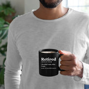 Retired Definition Mug Retirement Gift Ceramic Mug 11 oz Black - Panvola