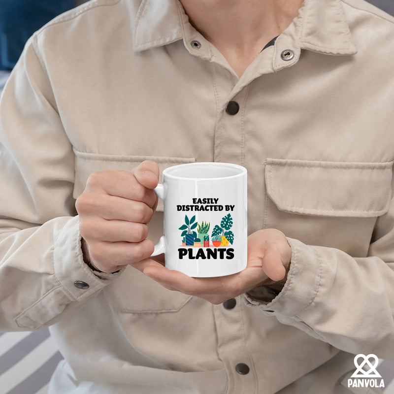 Easily Distracted By Plants Ceramic Mug 11 oz White - Panvola