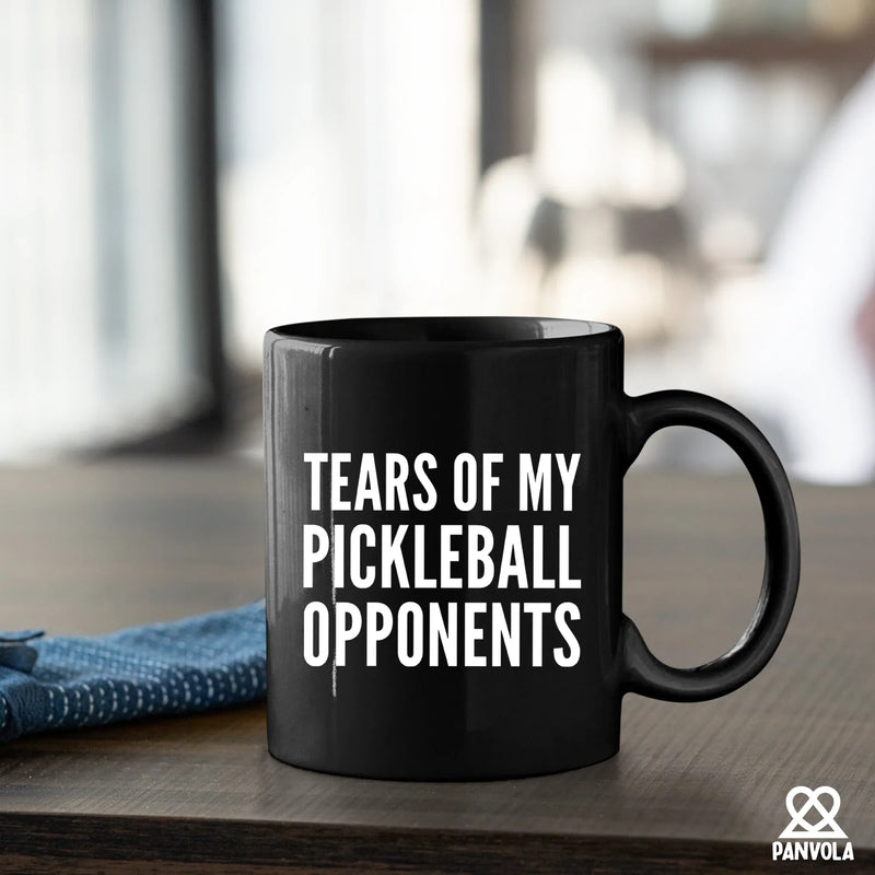 Tears of My Pickleball Opponents Black Mug 11 oz - Panvola