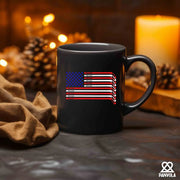 Hockey Stick USA Flag Ceramic Mug 11 oz White - Panvola