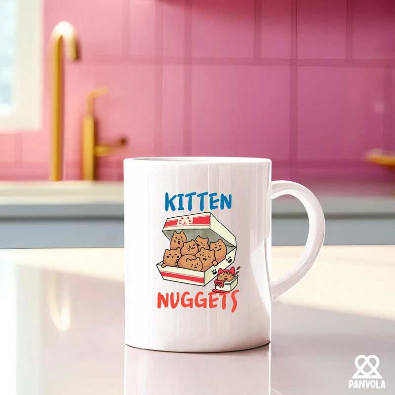 Kitten Nuggets Ceramic Mug 11 oz Whte - Panvola