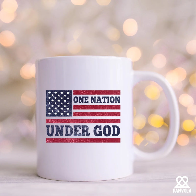 One Nation Under God Ceramic Mug 11 oz White - Panvola