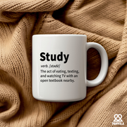 Study Definition Mug Ceramic Coffee Cup 11 oz White.