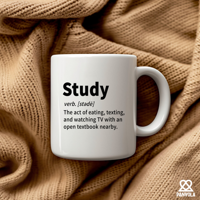 Study Definition Mug Ceramic Coffee Cup 11 oz White