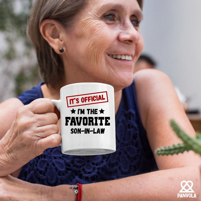 It's Official I'm The Favorite Son-In-Law Ceramic Mug 11 oz White - Panvola