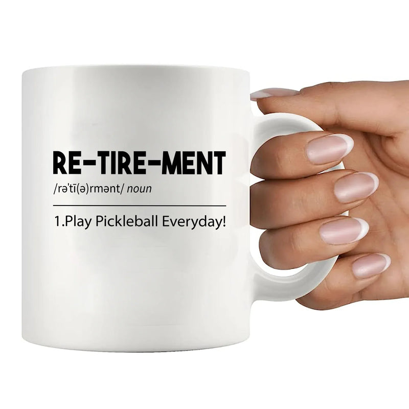 Retirement Definition Mug Pickleball Gifts Ceramic Mug 11 oz White - Panvola