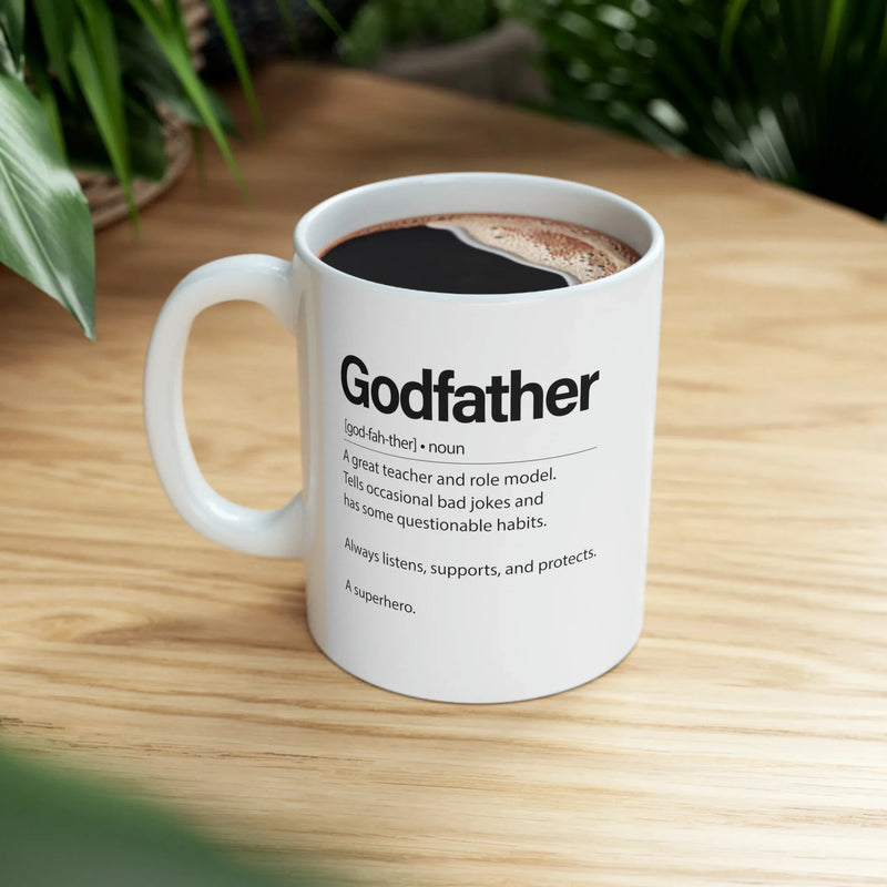 Personalized Godfather Definition Customized Ceramic Mug 11 oz White - Panvola