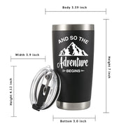 And So The Adventure Begins Retirement Graduation New Job Vacuum Insulated Tumbler 20 oz - Panvola